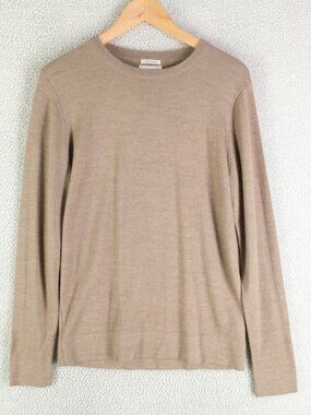 Lindbergh Sweater Mens Medium Brown Slim Fit Merino Wool Lightweight Crew